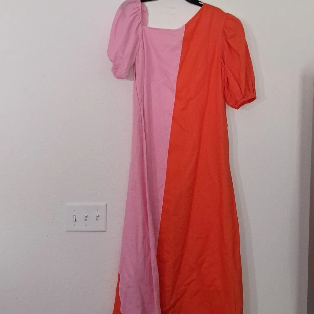 CROSBY by Mollie BurchLovett Colorblock Asymmetrical Neckline Short Puff Sleeve - Picture 6 of 11